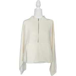 Pink Victoria's Secret Cream Fleece Half Zip Sweatshirt Women's Size XXL